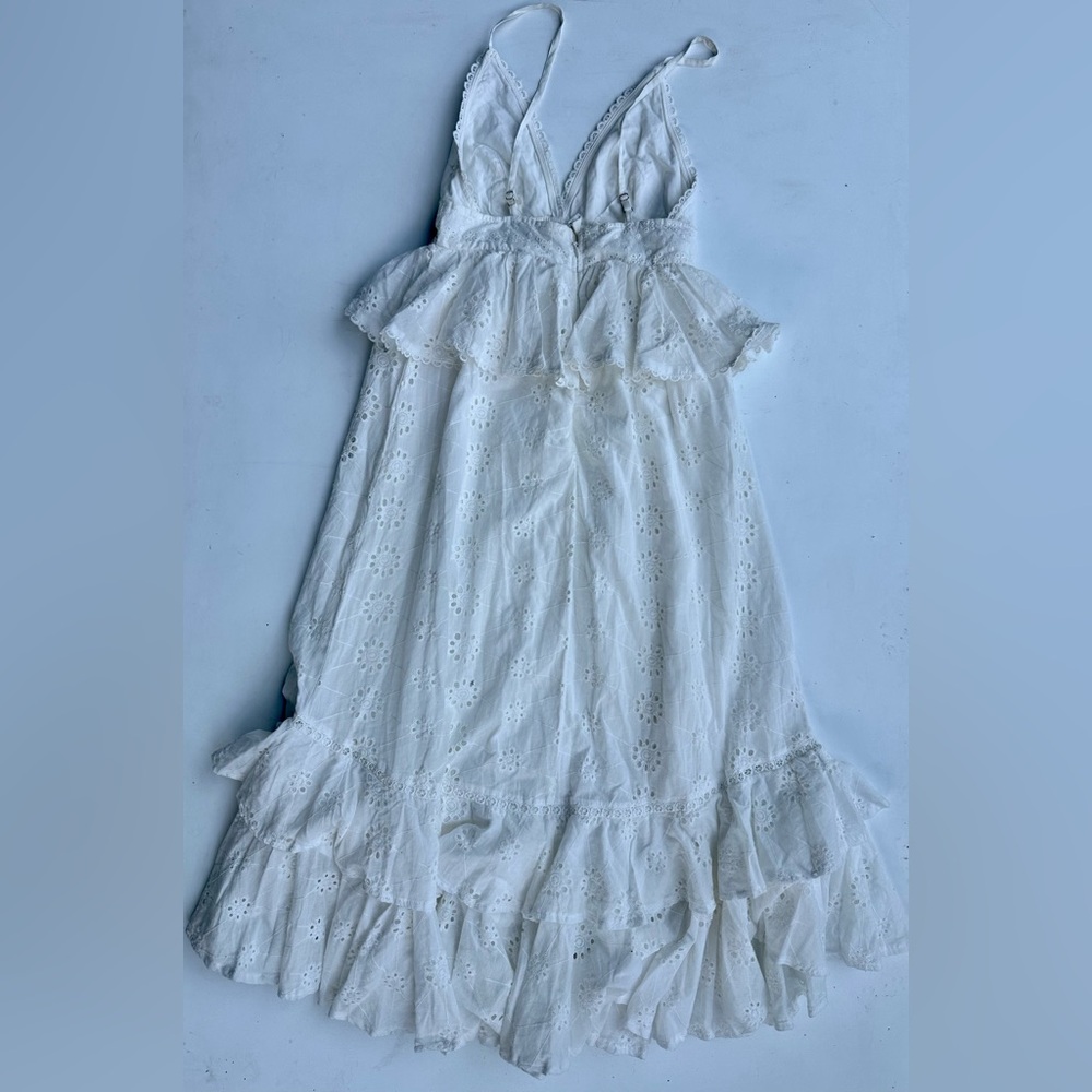 NWT Line and Dot White Pixie Eyelet Lace Maxi Dress, Straps, Cotton, XS - Picture 9 of 12